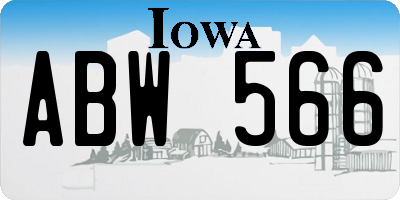 IA license plate ABW566