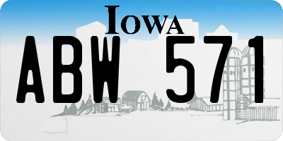 IA license plate ABW571