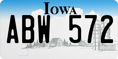 IA license plate ABW572