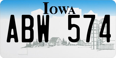 IA license plate ABW574