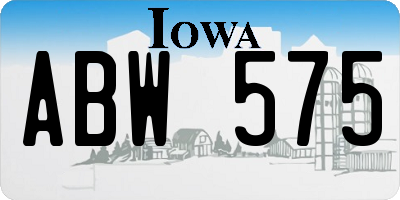 IA license plate ABW575