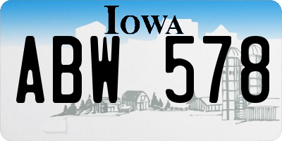 IA license plate ABW578