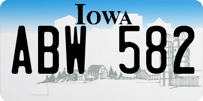 IA license plate ABW582