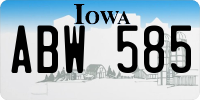 IA license plate ABW585