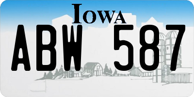 IA license plate ABW587