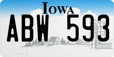 IA license plate ABW593