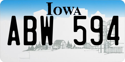 IA license plate ABW594