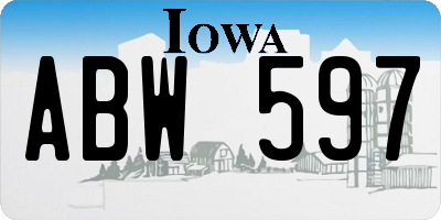 IA license plate ABW597