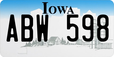 IA license plate ABW598