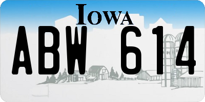 IA license plate ABW614