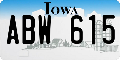 IA license plate ABW615