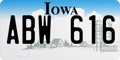 IA license plate ABW616