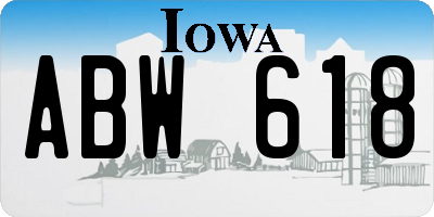 IA license plate ABW618