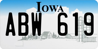 IA license plate ABW619