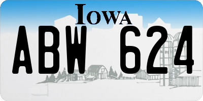 IA license plate ABW624