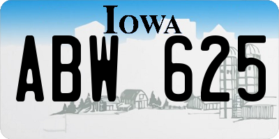 IA license plate ABW625