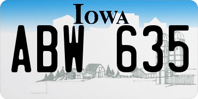 IA license plate ABW635