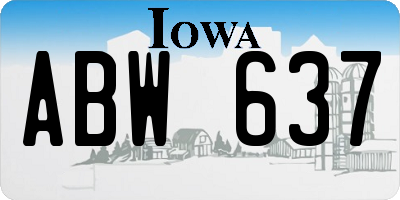 IA license plate ABW637
