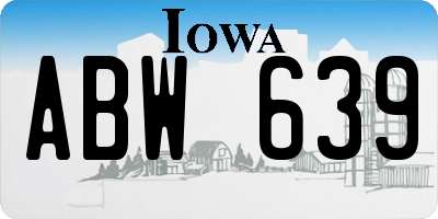 IA license plate ABW639