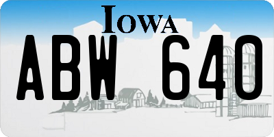 IA license plate ABW640
