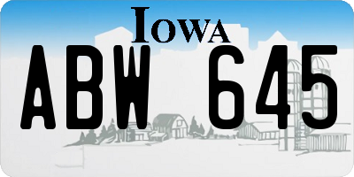 IA license plate ABW645