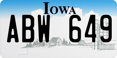 IA license plate ABW649