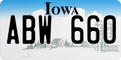 IA license plate ABW660