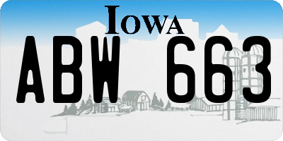 IA license plate ABW663