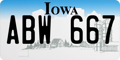 IA license plate ABW667