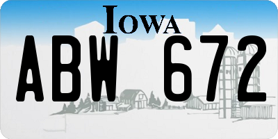 IA license plate ABW672