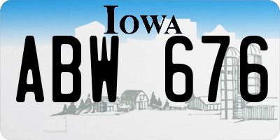IA license plate ABW676