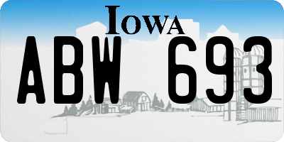 IA license plate ABW693