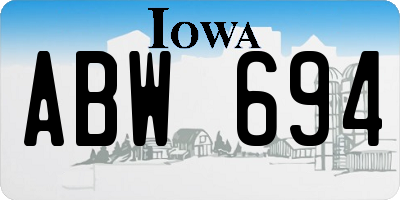 IA license plate ABW694