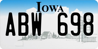 IA license plate ABW698