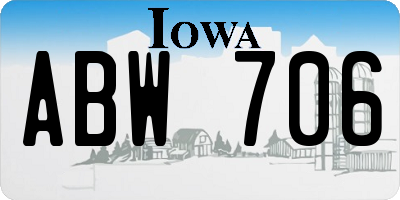 IA license plate ABW706