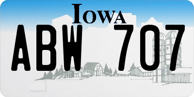 IA license plate ABW707