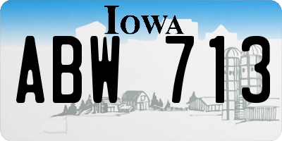 IA license plate ABW713