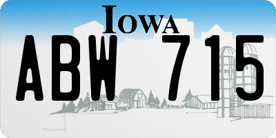 IA license plate ABW715