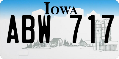 IA license plate ABW717