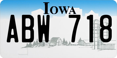 IA license plate ABW718