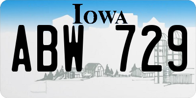 IA license plate ABW729