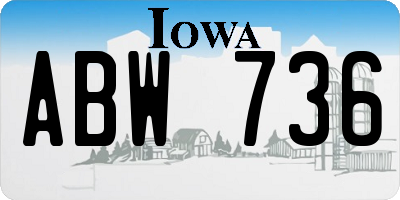 IA license plate ABW736