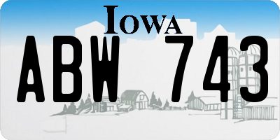 IA license plate ABW743