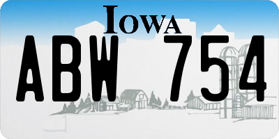 IA license plate ABW754
