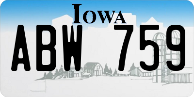IA license plate ABW759