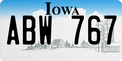 IA license plate ABW767