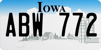 IA license plate ABW772