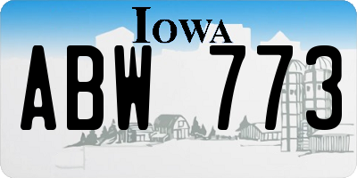IA license plate ABW773
