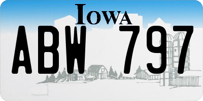 IA license plate ABW797