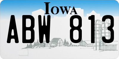 IA license plate ABW813